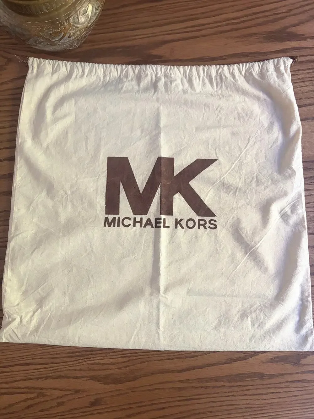 Vintage Michael Kors Dust Bag Cotton Beige Large 21x21 Drawstring Protector